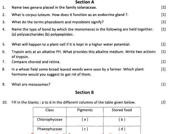 cbse-class-11-biology-question-paper-set-a